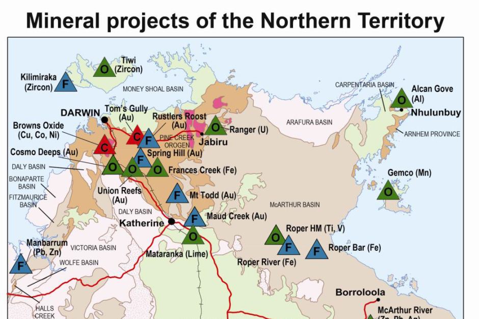 Darwin Northern Territory mining map